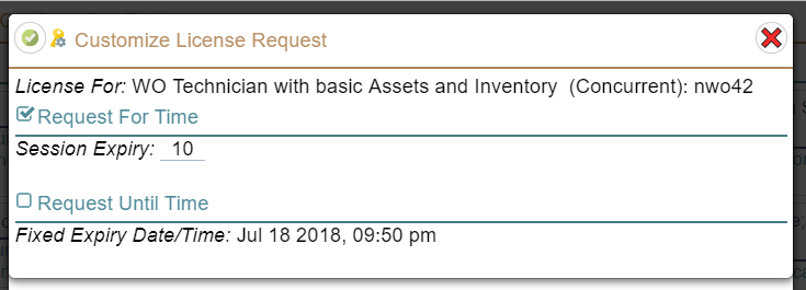 Customize License Request Menu